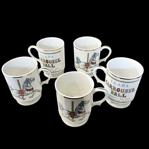 Vintage 1974 IAAPA Carousel Ball Commemorative Mugs (Set of 5) 3.75” - Picture 2 of 9